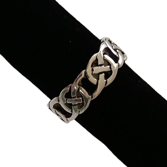 Sterling Silver Celtic Knot Band Ring Sz 8 925 Irish Viking Gaelic Scottish - Picture 15 of 16
